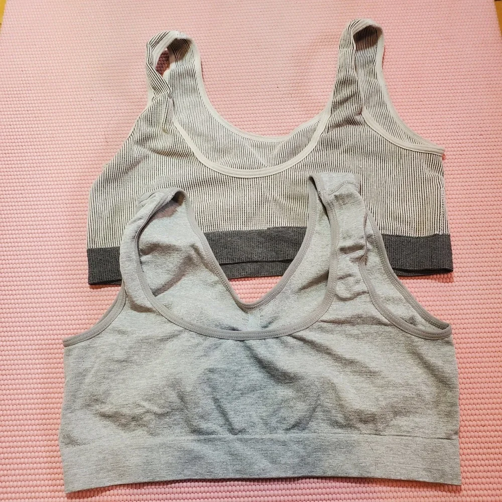 Izod 2 Gray‎ Sports Bras 2X Comfy Activewear Athleisure Pullover Stretch